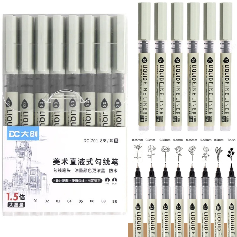 12 Tibs Black Pen Fine Line Sk - огляд і ціна Correction Pen Fine