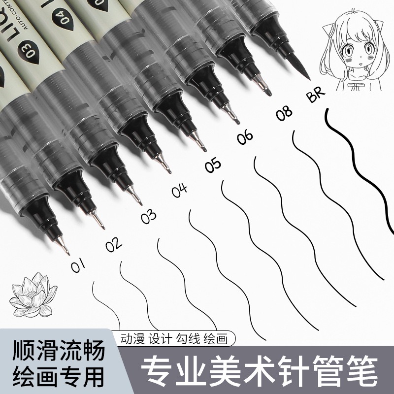 12 Tibs Black Pen Fine Line Sk - огляд і ціна Correction Pen Fine