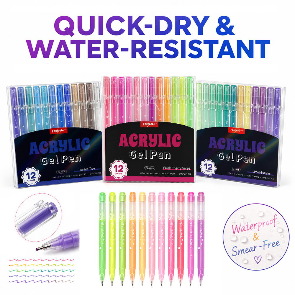 12 Colors Acrylic Gel Pens Set - огляд і ціна Correction Pen Fine